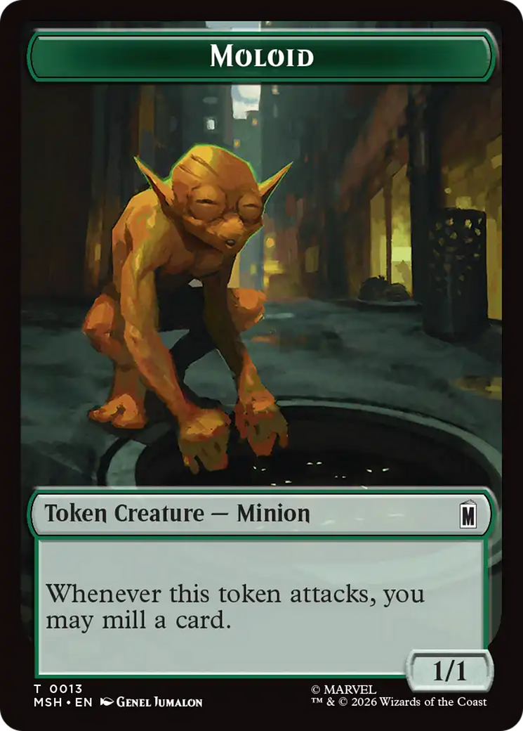 Wall // Moloid Double-Sided Token [Marvel Super Heroes Tokens] | Boutique FDB TCG