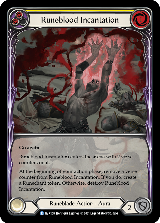 Runeblood Incantation (Yellow) [EVR108] (Everfest)  1st Edition Extended Art Rainbow Foil | Boutique FDB TCG