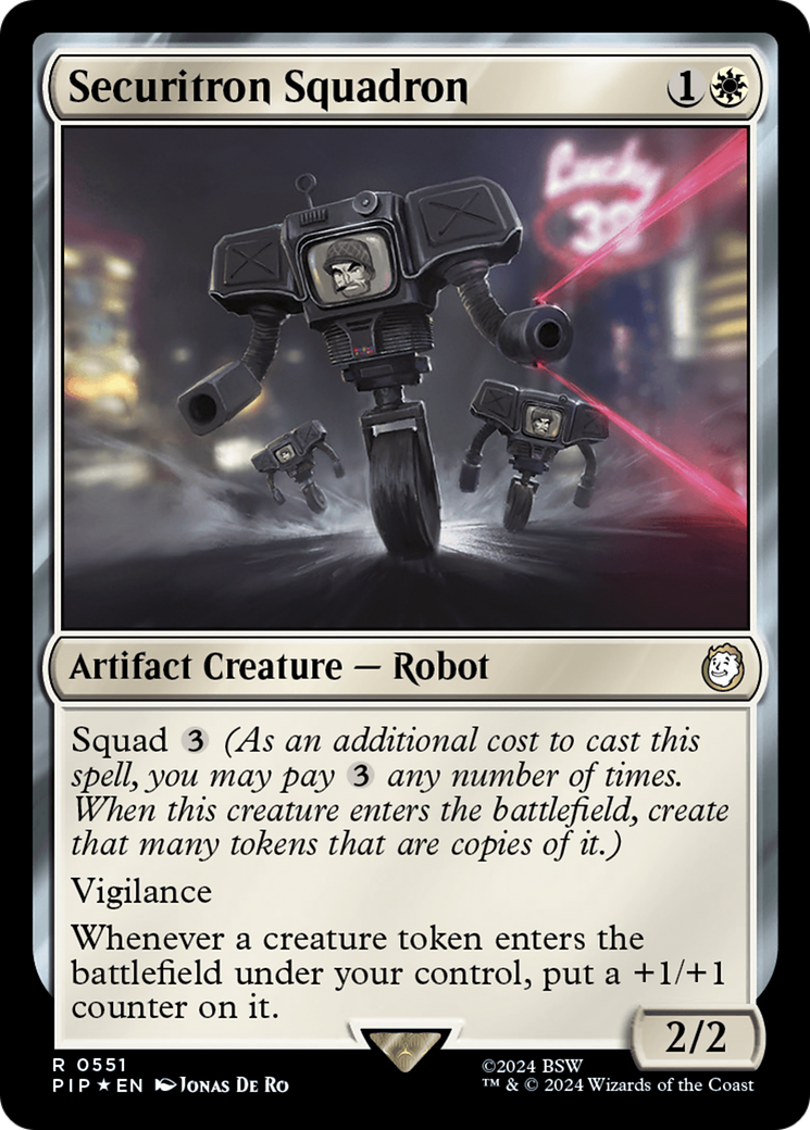 Securitron Squadron (Surge Foil) [Fallout] | Boutique FDB TCG