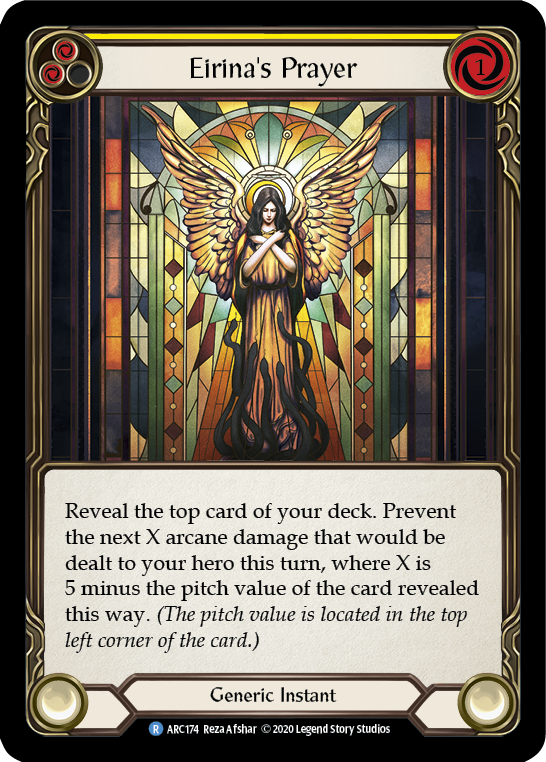 Eirina's Prayer (Yellow) [U-ARC174] (Arcane Rising Unlimited)  Unlimited Rainbow Foil | Boutique FDB TCG