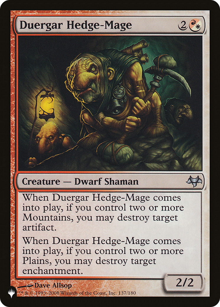 Duergar Hedge-Mage [The List Reprints] | Boutique FDB TCG