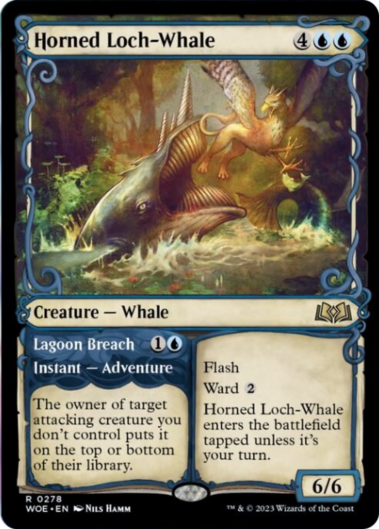 Horned Loch-Whale // Lagoon Breach (Showcase) [Wilds of Eldraine] | Boutique FDB TCG