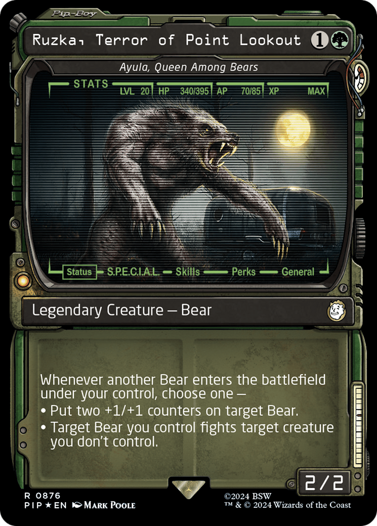 Ruzka, Terror of Point Lookout - Ayula, Queen Among Bears (Showcase) (Surge Foil) [Fallout] | Boutique FDB TCG