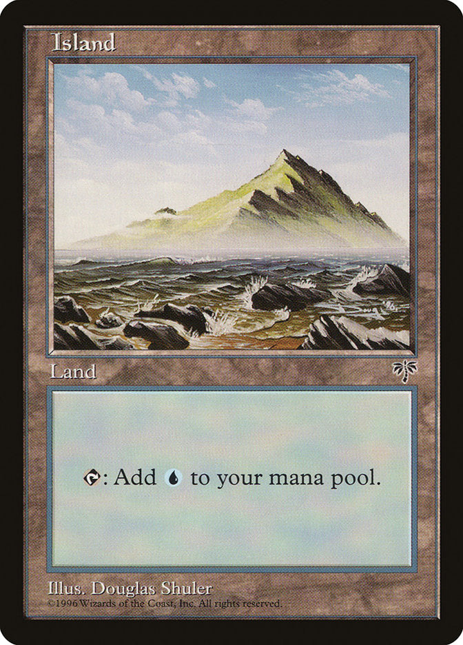 Island (No Tree / Blue Sky / Peak on Right) [Mirage] | Boutique FDB TCG
