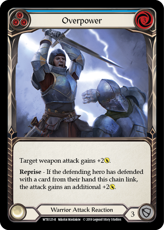 Overpower (Blue) [WTR125-R] (Welcome to Rathe)  Alpha Print Rainbow Foil | Boutique FDB TCG