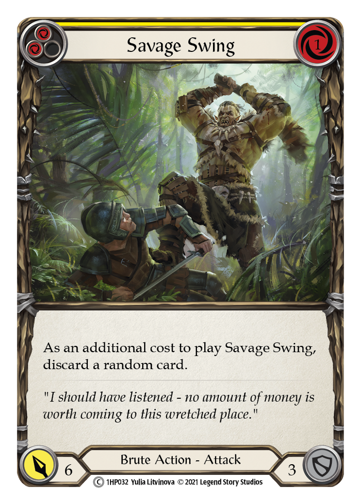 Savage Swing (Yellow) [1HP032] (History Pack 1) | Boutique FDB TCG