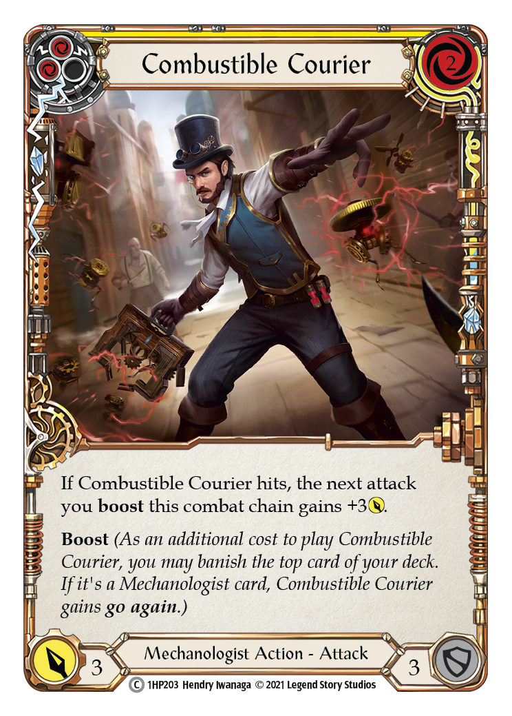 Combustible Courier (Yellow) [1HP203] (History Pack 1) | Boutique FDB TCG
