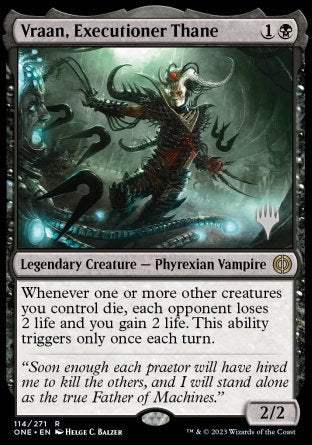 Vraan, Executioner Thane (Promo Pack) [Phyrexia: All Will Be One Promos] | Boutique FDB TCG