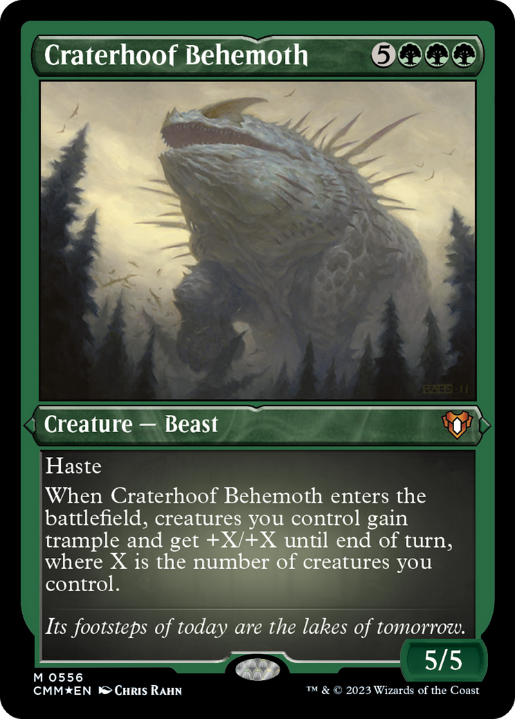 Craterhoof Behemoth (Foil Etched) [Commander Masters] | Boutique FDB TCG