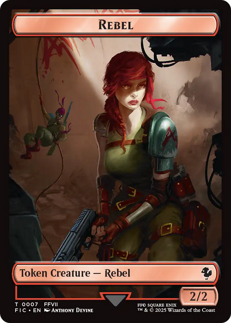 Soldier // Rebel Double-Sided Token (Surge Foil) [FINAL FANTASY Commander Tokens] | Boutique FDB TCG