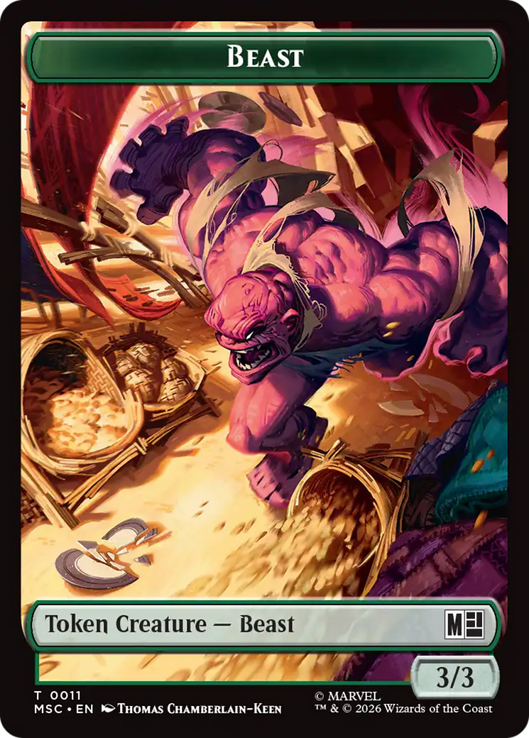 Rhino (013) // Beast (011) Double-Sided Token [Marvel Super Heroes Commander Tokens] | Boutique FDB TCG