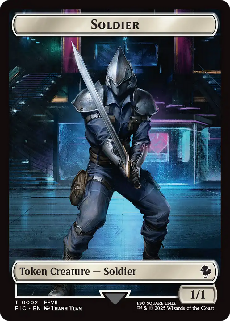 Soldier // Rebel Double-Sided Token (Surge Foil) [FINAL FANTASY Commander Tokens] | Boutique FDB TCG
