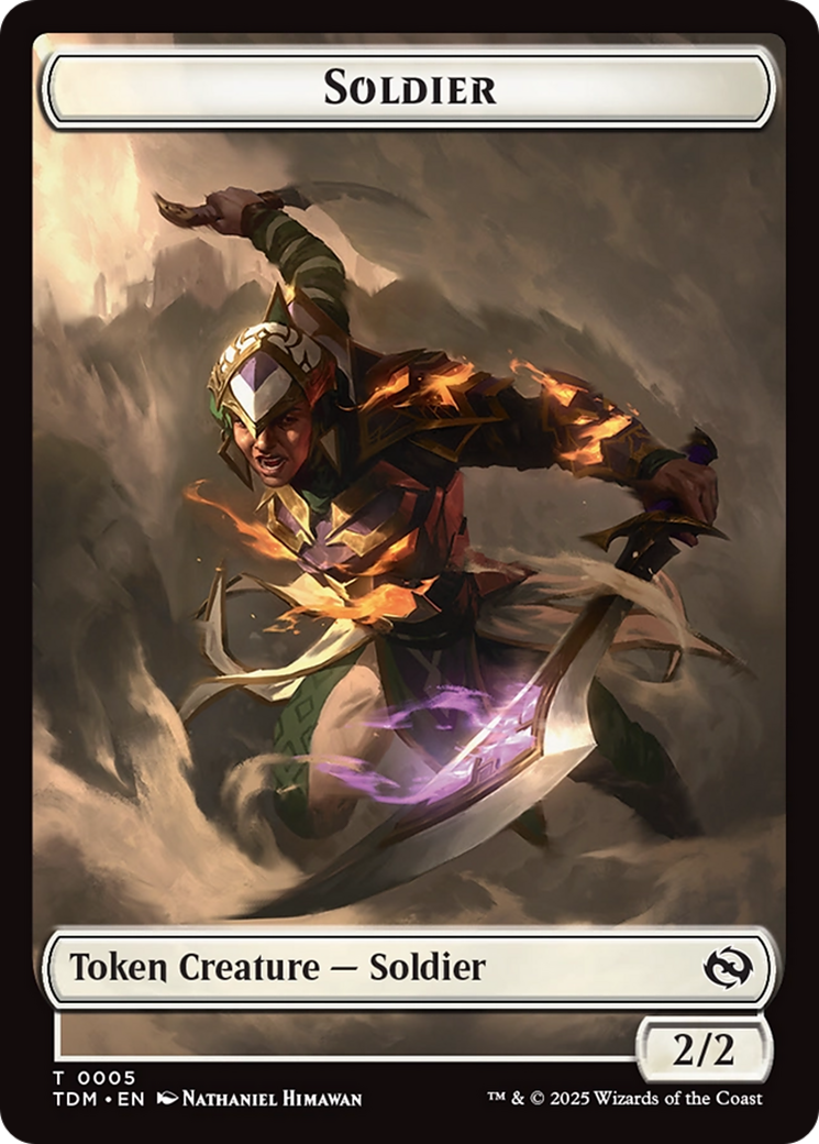Soldier (0004) // Soldier (0005) Double-Sided Token [Tarkir: Dragonstorm Tokens] | Boutique FDB TCG