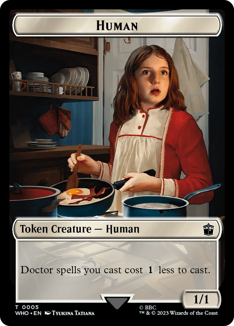 Human (0005) // Alien Insect Double-Sided Token [Doctor Who Tokens] | Boutique FDB TCG