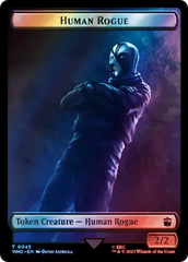 Human Rogue // Dinosaur Double-Sided Token (Surge Foil) [Doctor Who Tokens] | Boutique FDB TCG