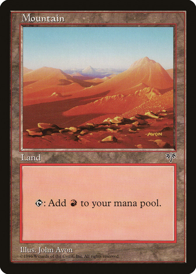 Mountain (Yellow Signature) [Mirage] | Boutique FDB TCG