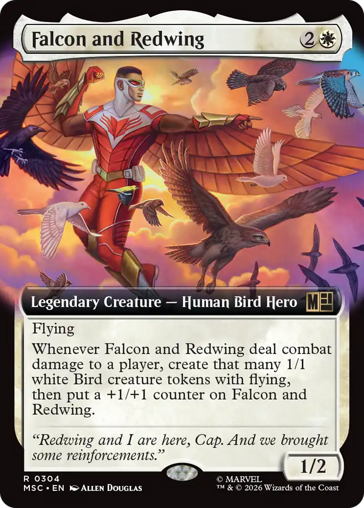 Falcon and Redwing (Extended Art) [Marvel Super Heroes Commander] | Boutique FDB TCG