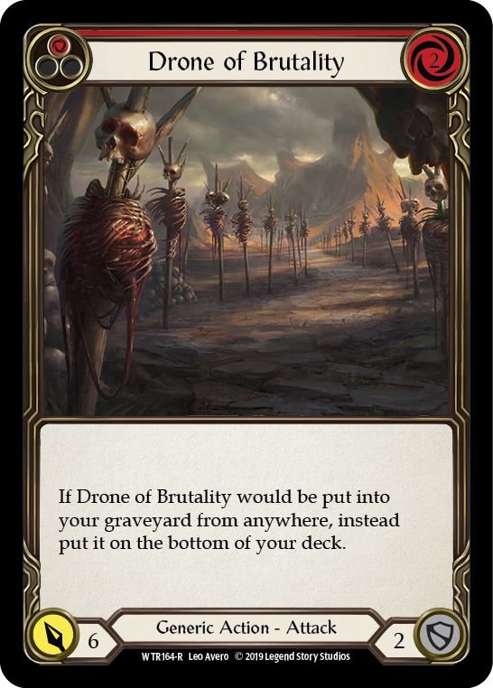 Drone of Brutality (Red) [WTR164-R] (Welcome to Rathe)  Alpha Print Rainbow Foil | Boutique FDB TCG