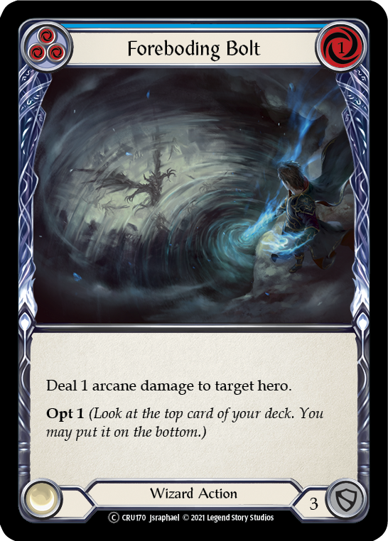 Foreboding Bolt (Blue) [U-CRU170] (Crucible of War Unlimited)  Unlimited Rainbow Foil | Boutique FDB TCG