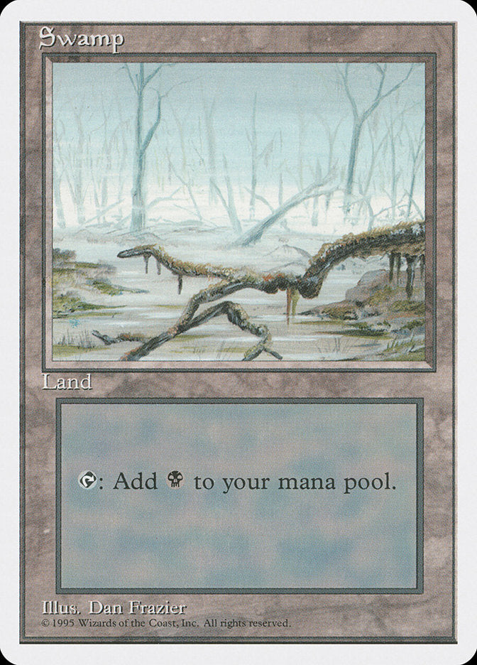 Swamp (White Fog in Trees) [Fourth Edition] | Boutique FDB TCG