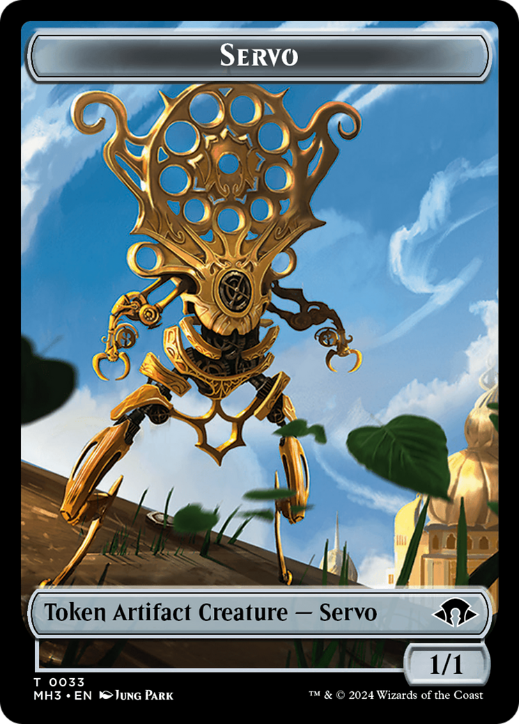 Servo // Cat Warrior Double-Sided Token [Modern Horizons 3 Tokens] | Boutique FDB TCG