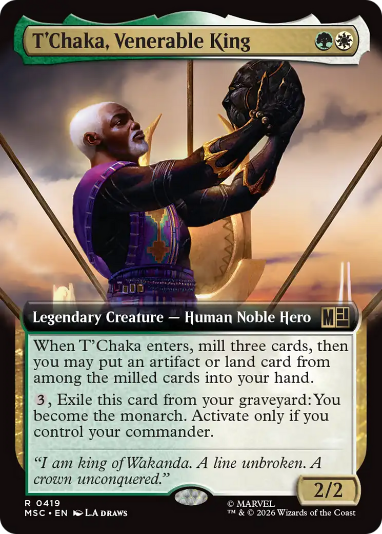 T'Chaka, Venerable King (Extended Art) [Marvel Super Heroes Commander] | Boutique FDB TCG