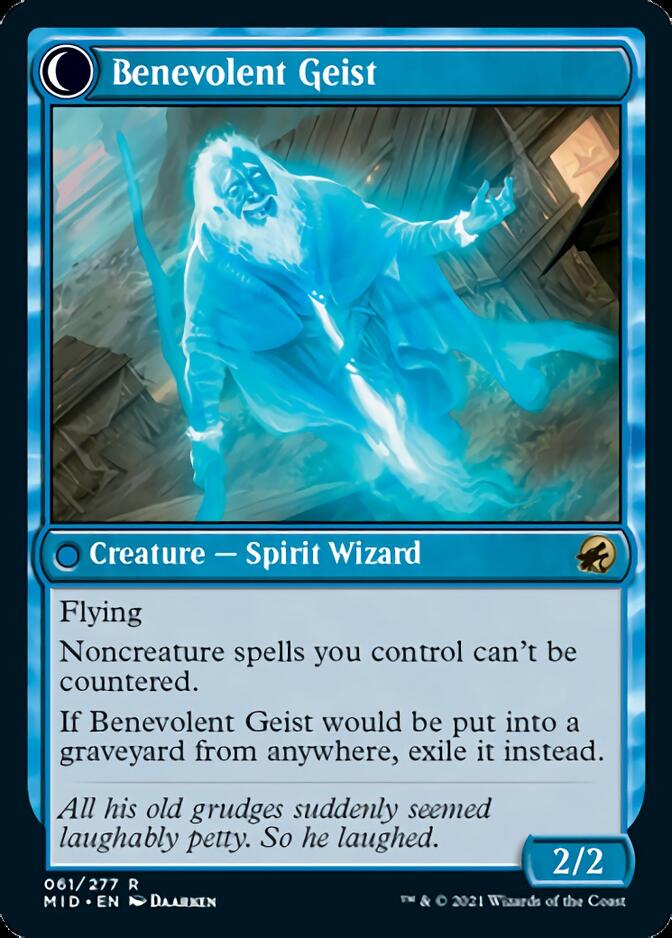 Malevolent Hermit // Benevolent Geist [Innistrad: Midnight Hunt] | Boutique FDB TCG