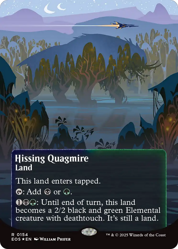 Hissing Quagmire (0154) (Borderless) (Galaxy Foil) [Edge of Eternities: Stellar Sights] | Boutique FDB TCG