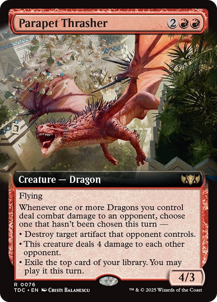 Parapet Thrasher (Extended Art) [Tarkir: Dragonstorm Commander] | Boutique FDB TCG