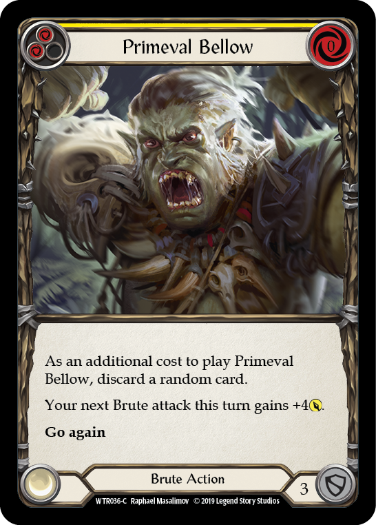 Primeval Bellow (Yellow) [WTR036-C] (Welcome to Rathe)  Alpha Print Normal | Boutique FDB TCG