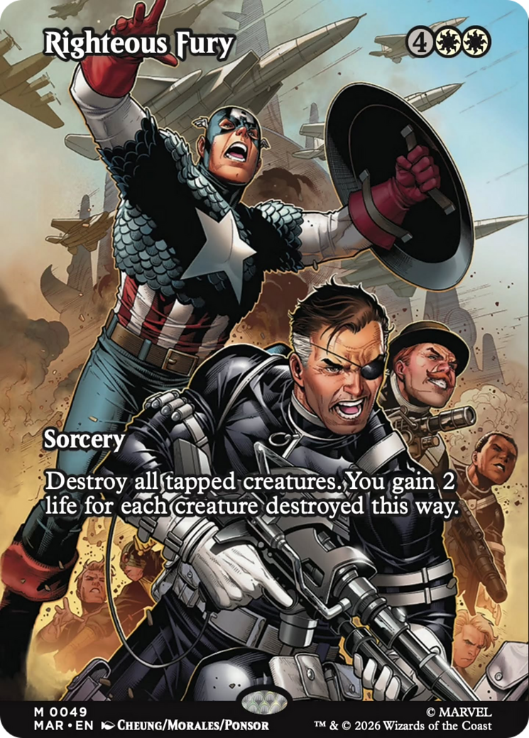 Righteous Fury (Borderless) [Marvel Universe: Eternal-Legal] | Boutique FDB TCG