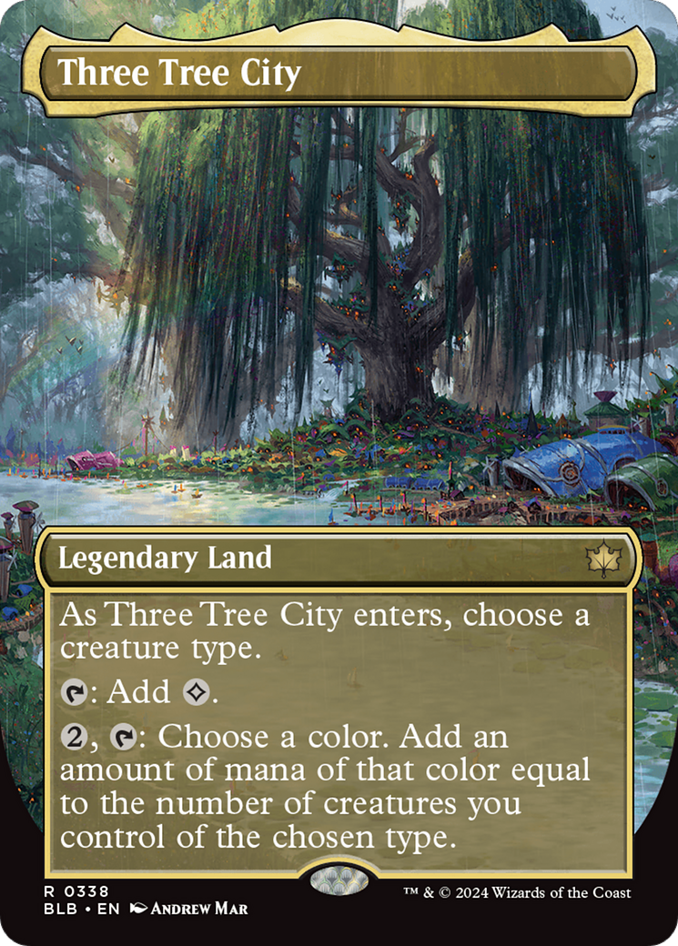 Three Tree City (Borderless) (0338) [Bloomburrow] | Boutique FDB TCG