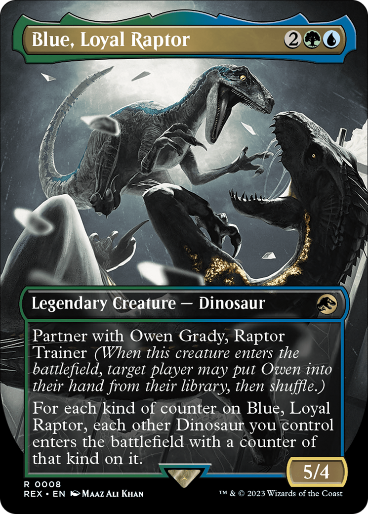 Blue, Loyal Raptor (Borderless) [Jurassic World Collection] | Boutique FDB TCG