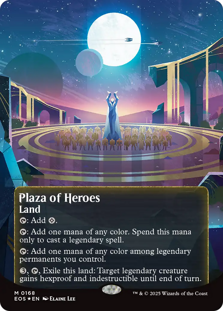Plaza of Heroes (0168) (Borderless) (Galaxy Foil) [Edge of Eternities: Stellar Sights] | Boutique FDB TCG