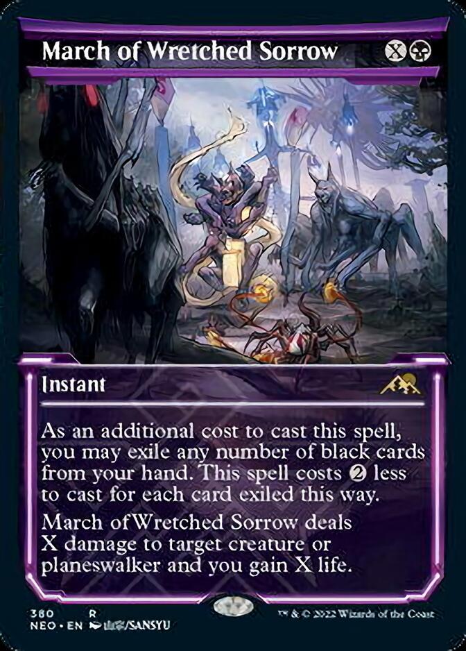 March of Wretched Sorrow (Showcase Soft Glow) [Kamigawa: Neon Dynasty] | Boutique FDB TCG