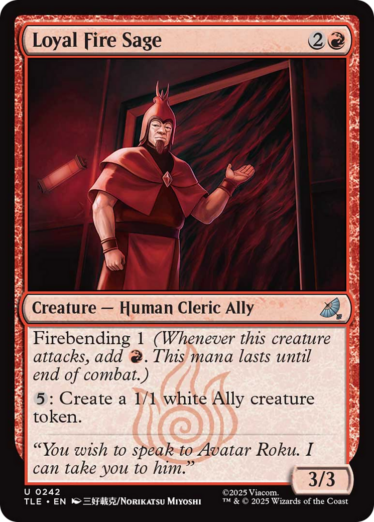 Loyal Fire Sage [Avatar: The Last Airbender: Eternal-Legal] | Boutique FDB TCG