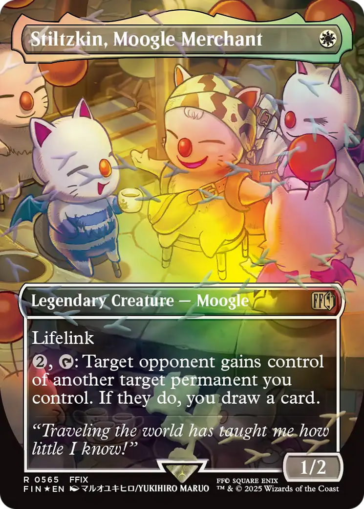 Stiltzkin, Moogle Merchant (Borderless) (Chocobo Track Foil) [FINAL FANTASY] | Boutique FDB TCG