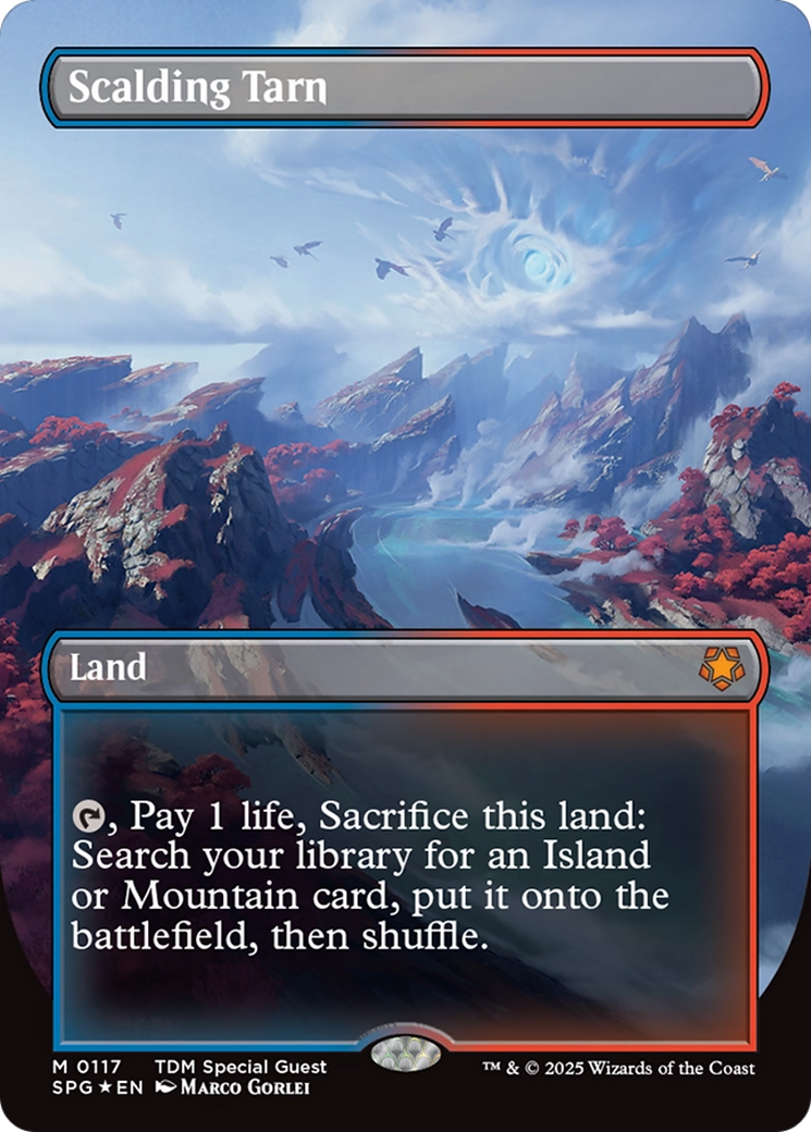 Scalding Tarn (Borderless) (Dragonscale Foil) [Tarkir: Dragonstorm Special Guests] | Boutique FDB TCG