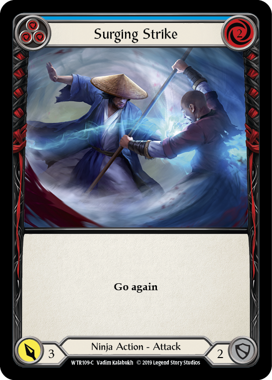 Surging Strike (Blue) [WTR109-C] (Welcome to Rathe)  Alpha Print Rainbow Foil | Boutique FDB TCG