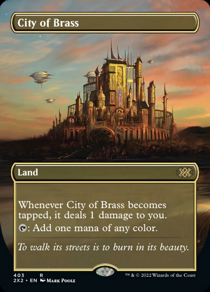 City of Brass (Borderless Alternate Art) [Double Masters 2022] | Boutique FDB TCG