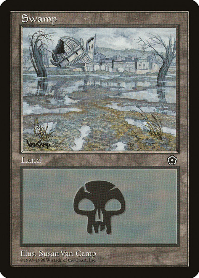 Swamp (Black Signature) [Portal Second Age] | Boutique FDB TCG