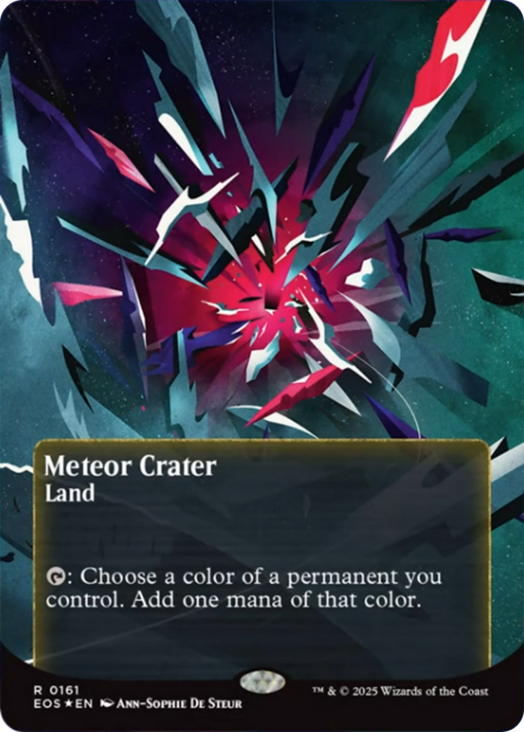Meteor Crater (0161) (Borderless) (Galaxy Foil) [Edge of Eternities: Stellar Sights] | Boutique FDB TCG