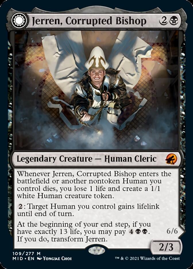Jerren, Corrupted Bishop // Ormendahl, the Corrupted [Innistrad: Midnight Hunt] | Boutique FDB TCG