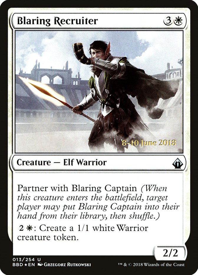 Blaring Recruiter (Prerelease) [Battlebond Prerelease Promos] | Boutique FDB TCG