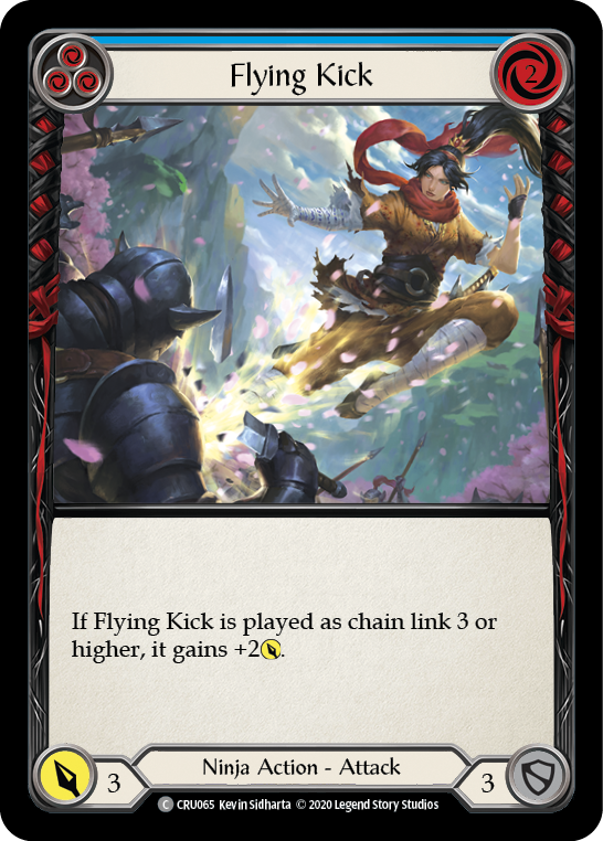 Flying Kick (Blue) [CRU065] (Crucible of War)  1st Edition Rainbow Foil | Boutique FDB TCG