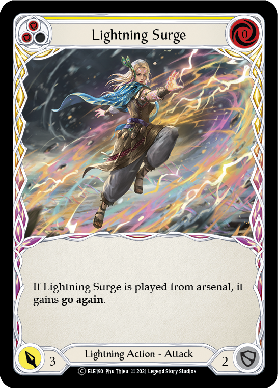 Lightning Surge (Yellow) [U-ELE190] (Tales of Aria Unlimited)  Unlimited Rainbow Foil | Boutique FDB TCG