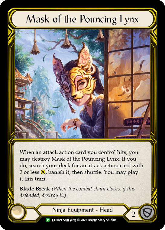 Mask of the Pouncing Lynx (Golden) [FAB079] (Promo)  Cold Foil | Boutique FDB TCG