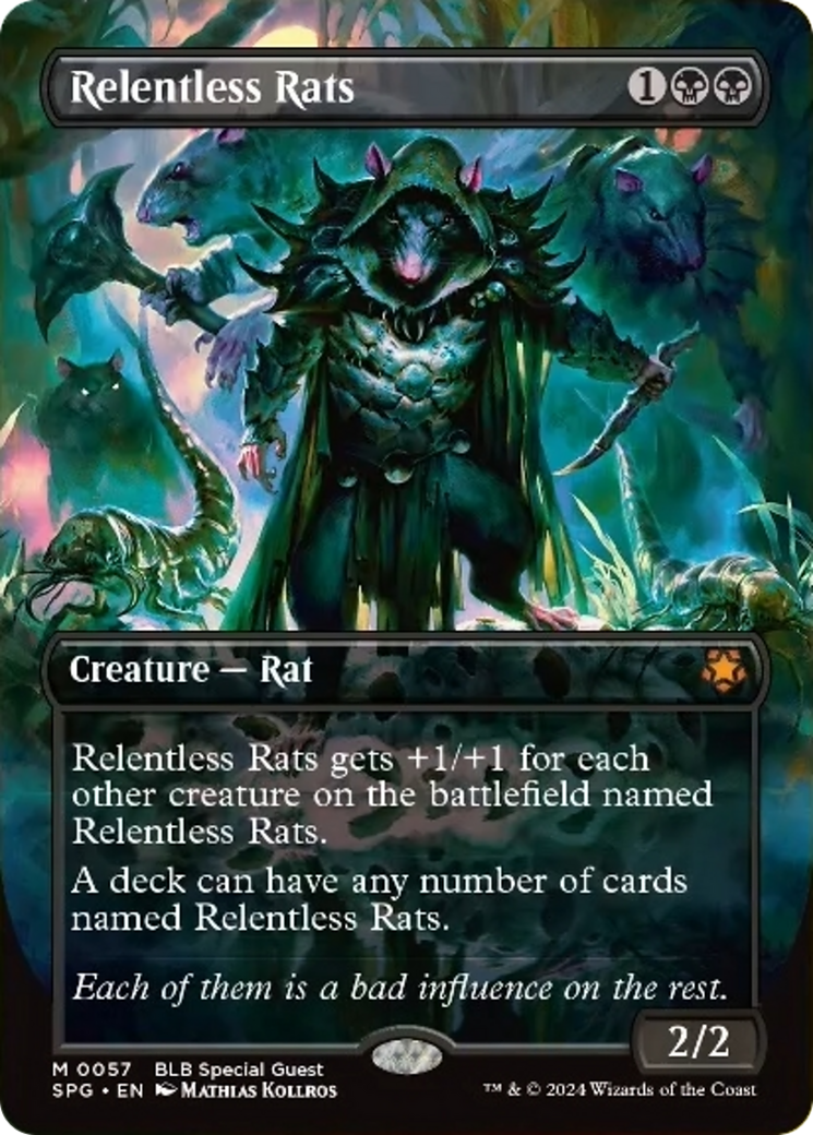 Relentless Rats (Borderless) [Bloomburrow Special Guests] | Boutique FDB TCG