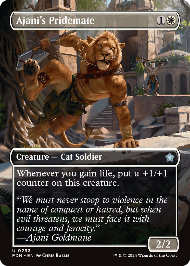 Ajani's Pridemate (Borderless) [Foundations] | Boutique FDB TCG