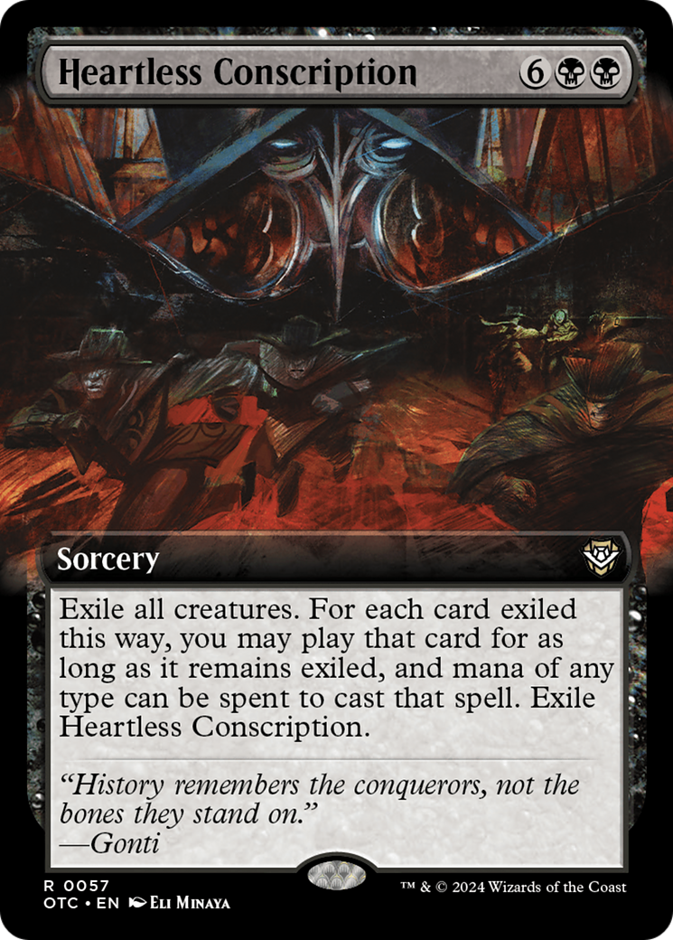 Heartless Conscription (Extended Art) [Outlaws of Thunder Junction Commander] | Boutique FDB TCG